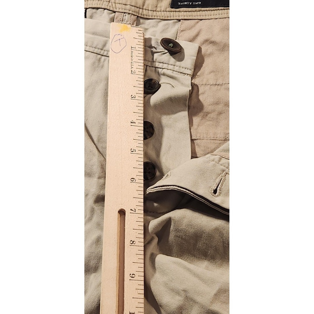 AllSaints Shorts Mens 32 Beige Chino Button Fly Flat‎ Front Summer Casual - Picture 5 of 10